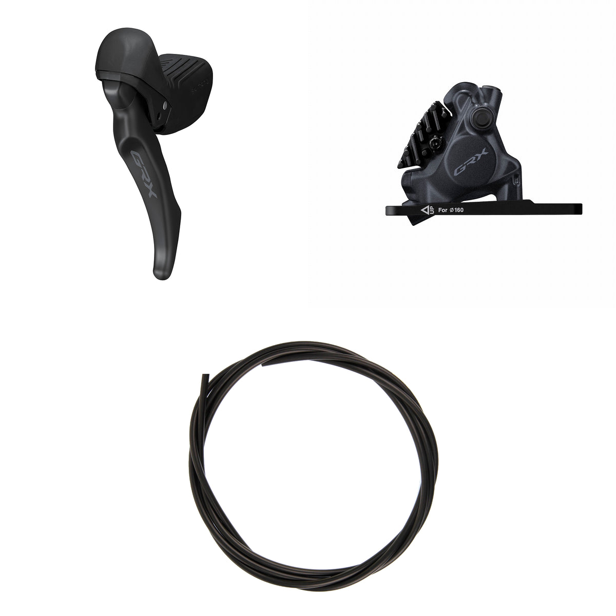 Kit Freno Disco Hidráulico Shimano GRX BR-RX410/BL-RX610 Delantero/Izquierdo Resina Aletas Adaptador 160mm Latiguillo 1000mm Negro #2