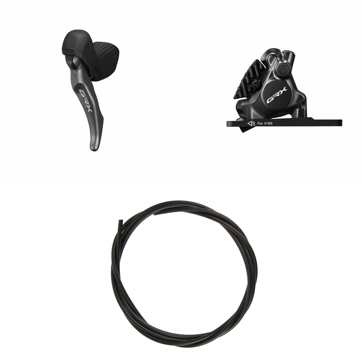 Kit Freno Disco Hidráulico Shimano GRX BR-RX820/BL-RX820 Delantero/Izquierdo Resina Aletas Adaptador 160mm Latiguillo 1000mm Negro #2